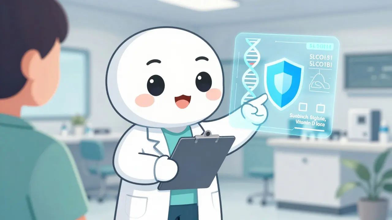 Cute anime doctor explaining genetic testing to a patient in clinic
